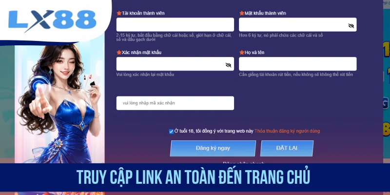 Truy cập link an toàn đến trang chủ